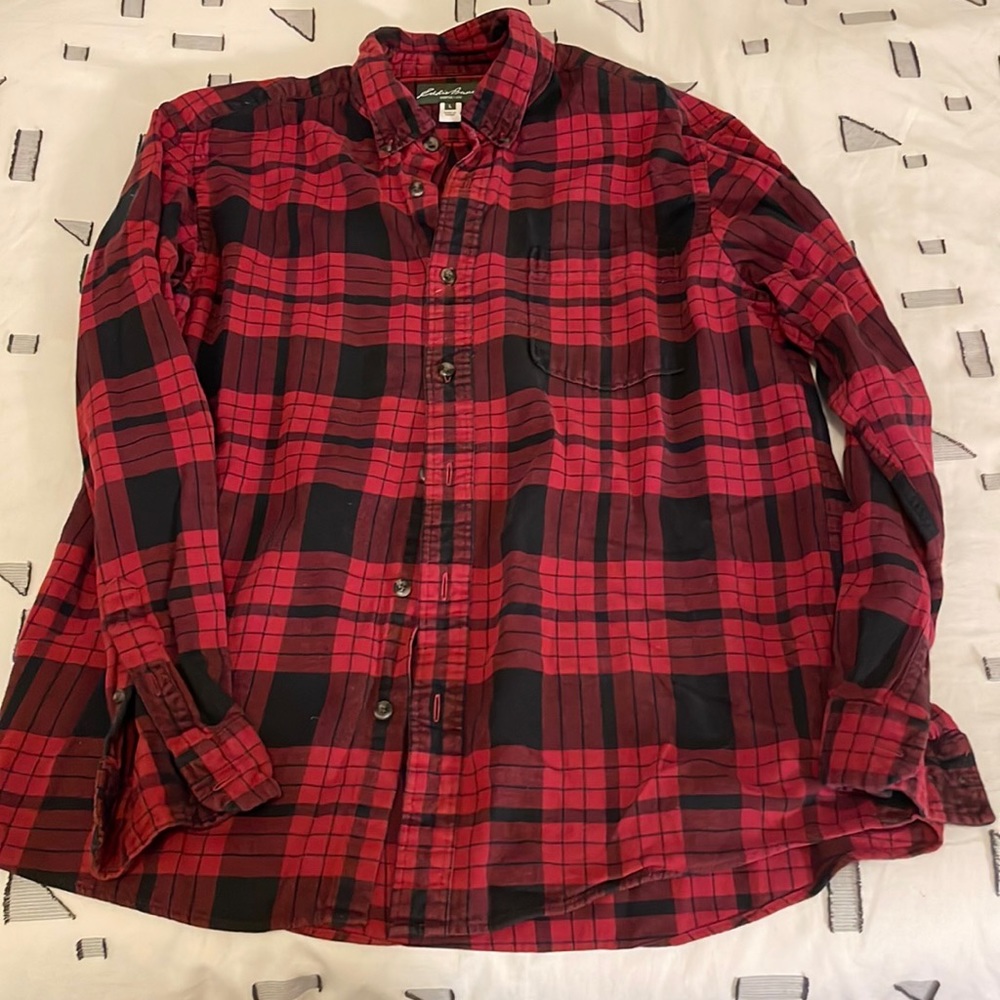 Eddie Bauer Mens McKinley Plaid Flannel Shirt